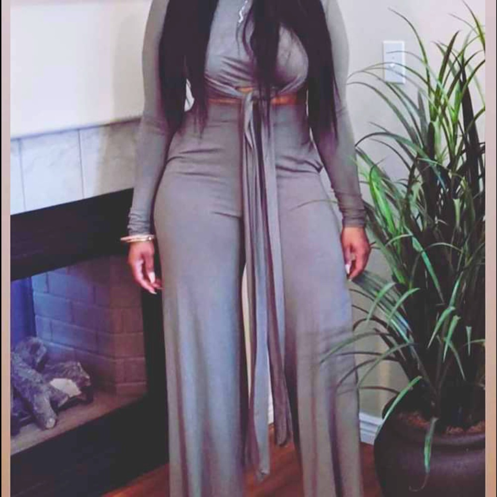 Rosa tie front Two piece pants set